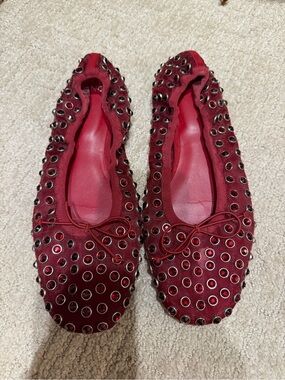 Mango red stud flats size 39